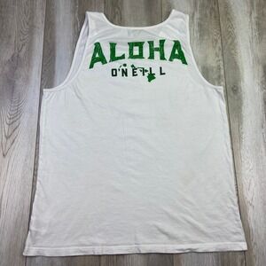 O'neill Shirt Mens 2XL White Green Hawaii Aloha Sleeveless Tank Top Surf Men *